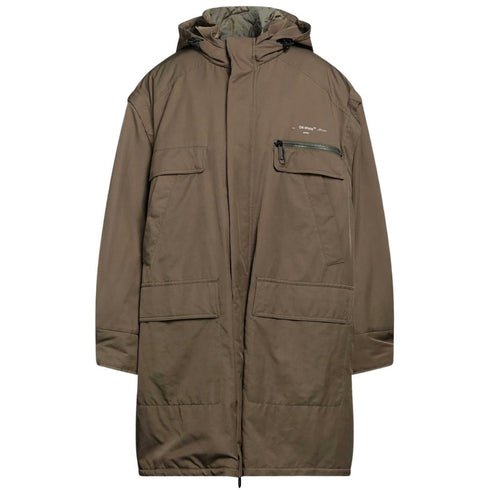 Off White Reversible Cover all Military Green Jacket OMEA199F19F230264301